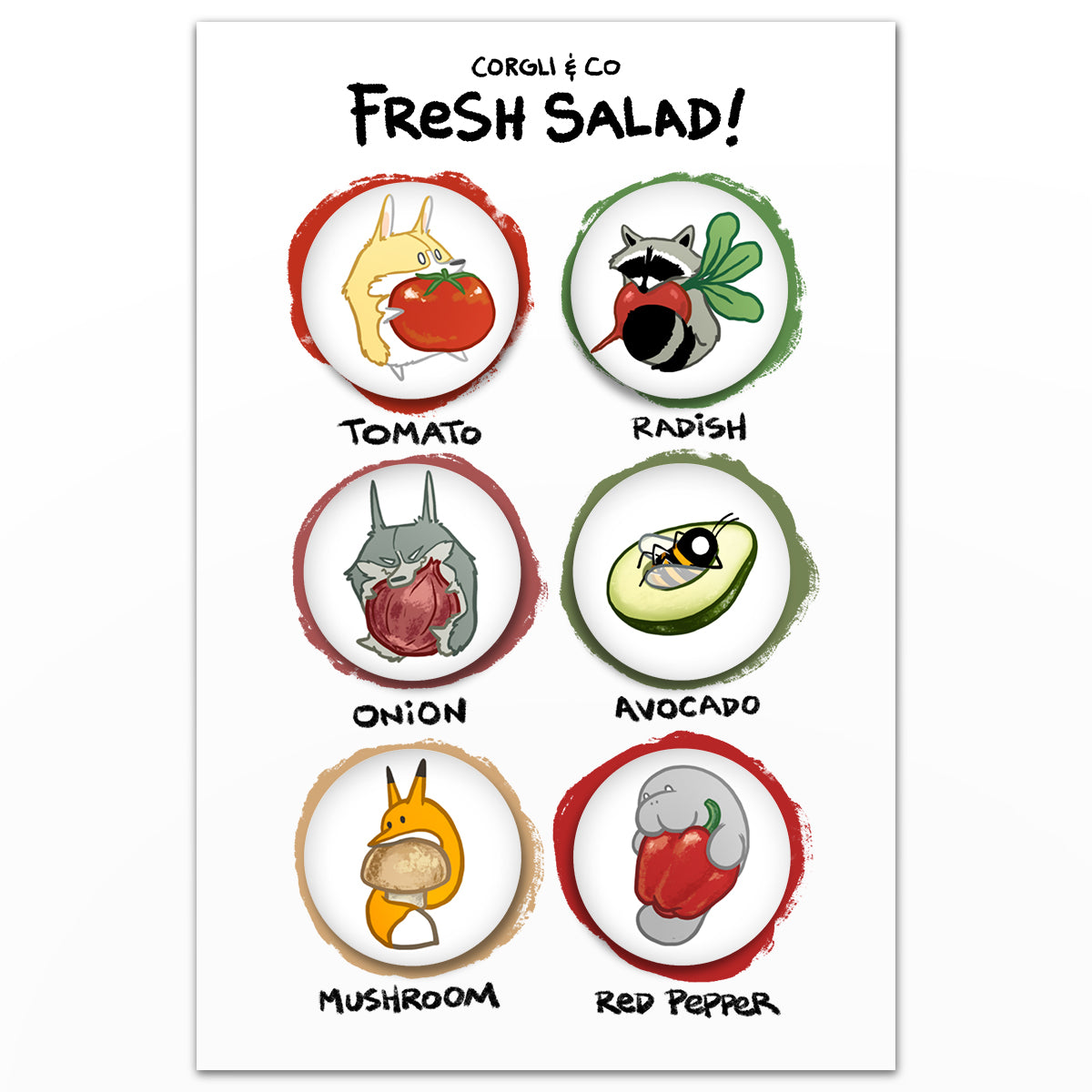 Fresh Salad Magnet Set