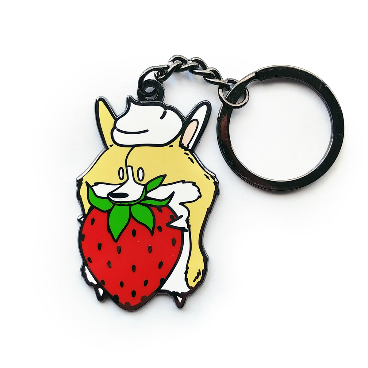 Strawberries & Cream Keychain.